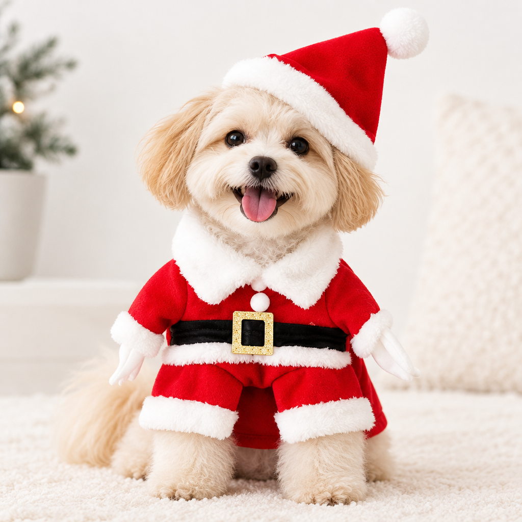 Three Dimensional Christmas Suit Hat Transform Dog Clothes