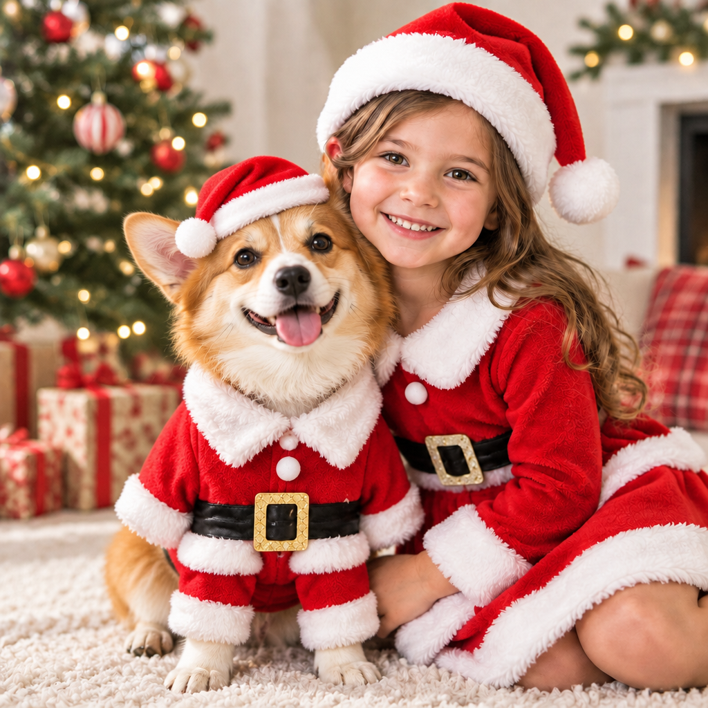 Three Dimensional Christmas Suit Hat Transform Dog Clothes